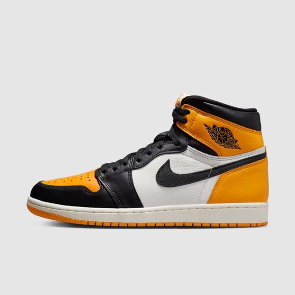 Nike Air Jordan 1 Retro High OG Taxi Yellow Toe Black Men's Sizes - Picture 1 of 8